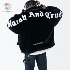 Custom New Design Plus Size Outdoor Jacket Stylish And Warm Jacket Fleece Chenille Zip Up Oversized Men's Jacket