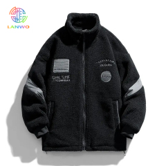 Winter Lamb Wool Coat Men's Three-dimensional Embroidered Cashmere Warm Waffle Rope Comfortable Cotton Cool Coat Fashion Jackets