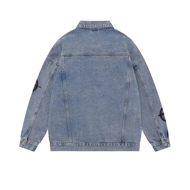 Wholesale Custom Logo Print New Design Hot Selling Denim Vintage Heavyweight Cargo Causal Men's Jacket