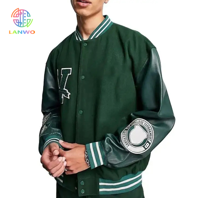 New Style Custom Logo Motorcycle Jacket Plus Size Men's Jackets Men Leather Baseball Jacket