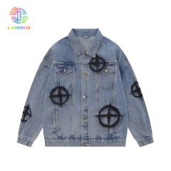 Wholesale Custom Logo Print New Design Hot Selling Denim Vintage Heavyweight Cargo Causal Men's Jacket