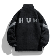 Winter Lamb Wool Coat Men's Three-dimensional Embroidered Cashmere Warm Waffle Rope Comfortable Cotton Cool Coat Fashion Jackets