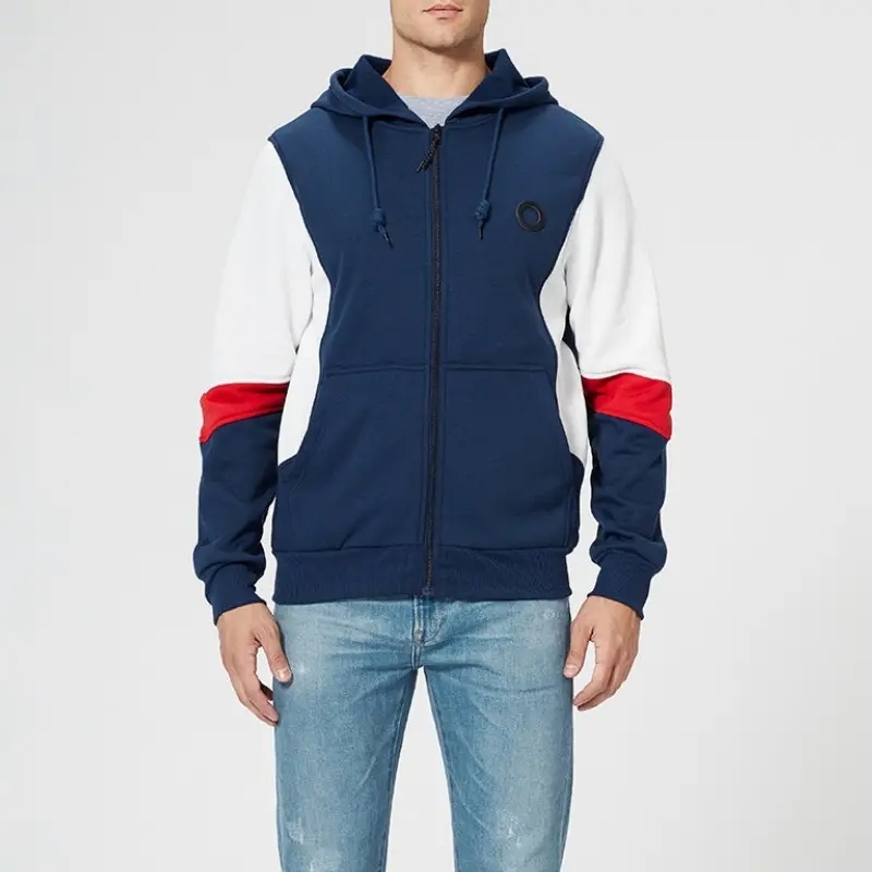 High Quality Oversize New Men's Cardigan Matching Color Men's Casual Custom Color Block Hoodie