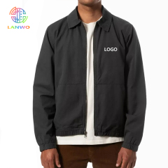 Oem Manufacturer Men Utility Shirt Jacket With Zipper Custom Design Polyester Zip Up Crew Neck Hoodies Jacket For Men