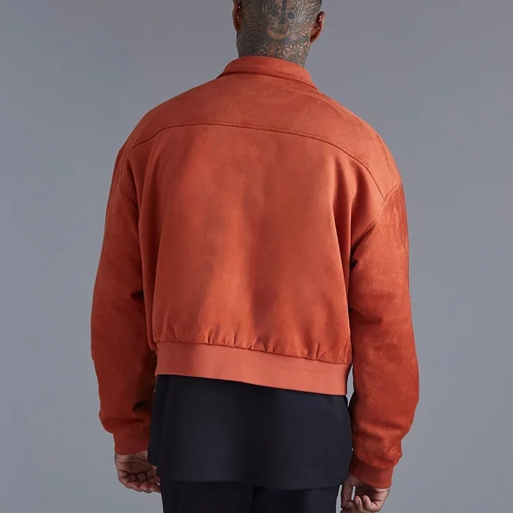 Oem Factory Cropped Boxy Jacket For Mens Custom Lapels Oversized Zip Up Utility High Quality Work Jacket