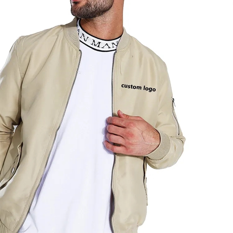 Oem Factory Custom Logo Utility Jackets For Men Zip Up Polyester Streetwear Plus Size Men's Jacket For High Quality