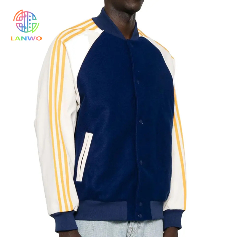 Wholesale Blank Letterman Jacket Oem Custom Leather Sleeve Plus Size Chenille Embroidery Vintage Baseball Varsity