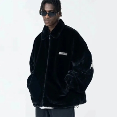 Custom New Design Plus Size Outdoor Jacket Stylish And Warm Jacket Fleece Chenille Zip Up Oversized Men's Jacket