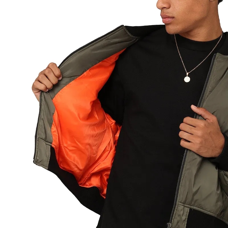 Manufacturer Full Zip Cropped Bomber Jacket For Mens Path Oversized Boxy Custom Logo Jacket Utility Jackets Plus Size