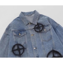 Wholesale Custom Logo Print New Design Hot Selling Denim Vintage Heavyweight Cargo Causal Men's Jacket