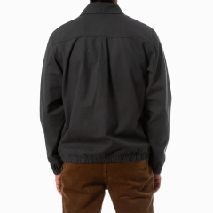 Oem Manufacturer Men Utility Shirt Jacket With Zipper Custom Design Polyester Zip Up Crew Neck Hoodies Jacket For Men