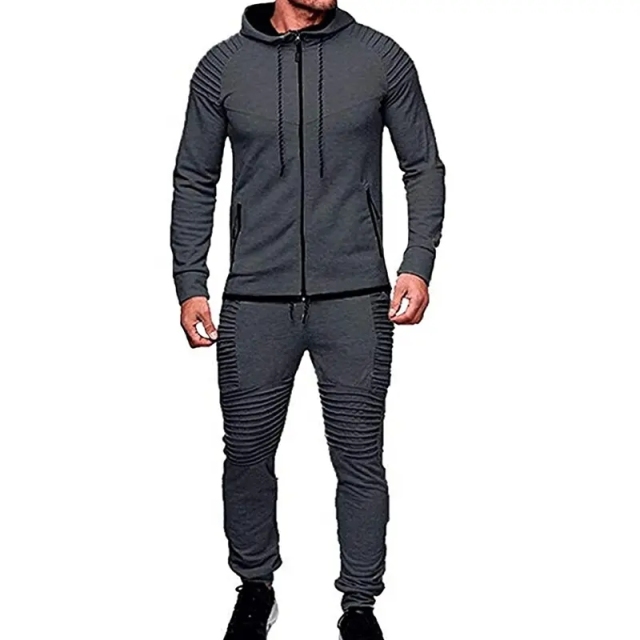 Spring And Winter Men's Color Block Tracksuit Set Sweatshirt Jogger Sweatpants Casual Warm Sports Suit