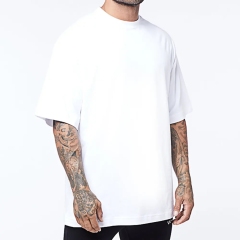 100% Cotton Running T-shirt 280gsm Heavyweight Oversized Printed T Shirts Plus Size Men's Custom Graphic T Shirts