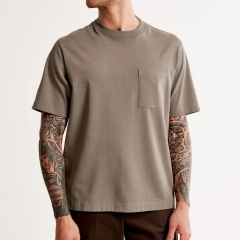 Custom Sports T Shirt For Men Cotton Polyester T-shirt Print Sleeve With Pocket Muscle Fitness Men's T-shirts