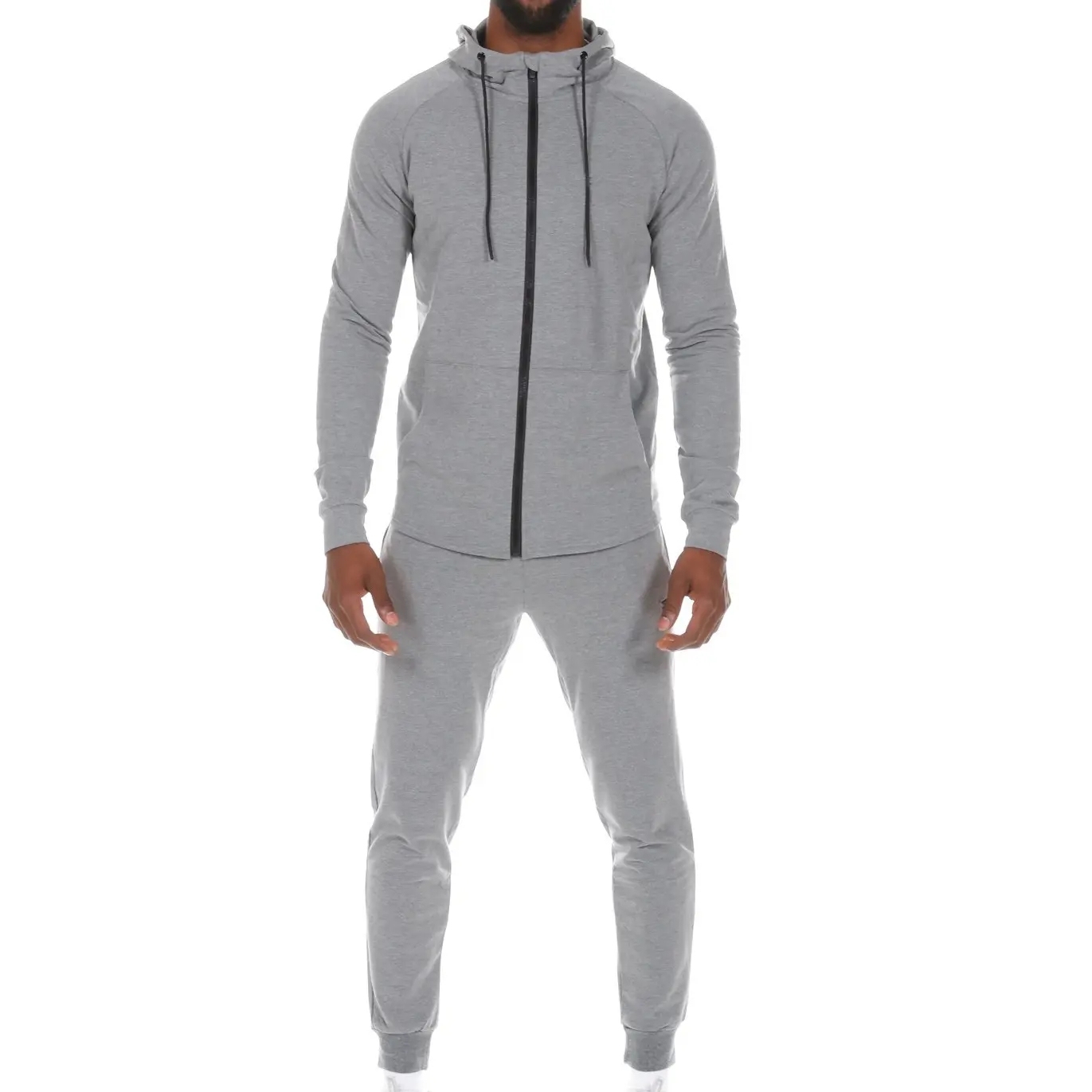 High Quality Blank Sweat Suits Men Sweat With Pocket Tracksuits Set Blank Jogging Suits Men Sweatsuit