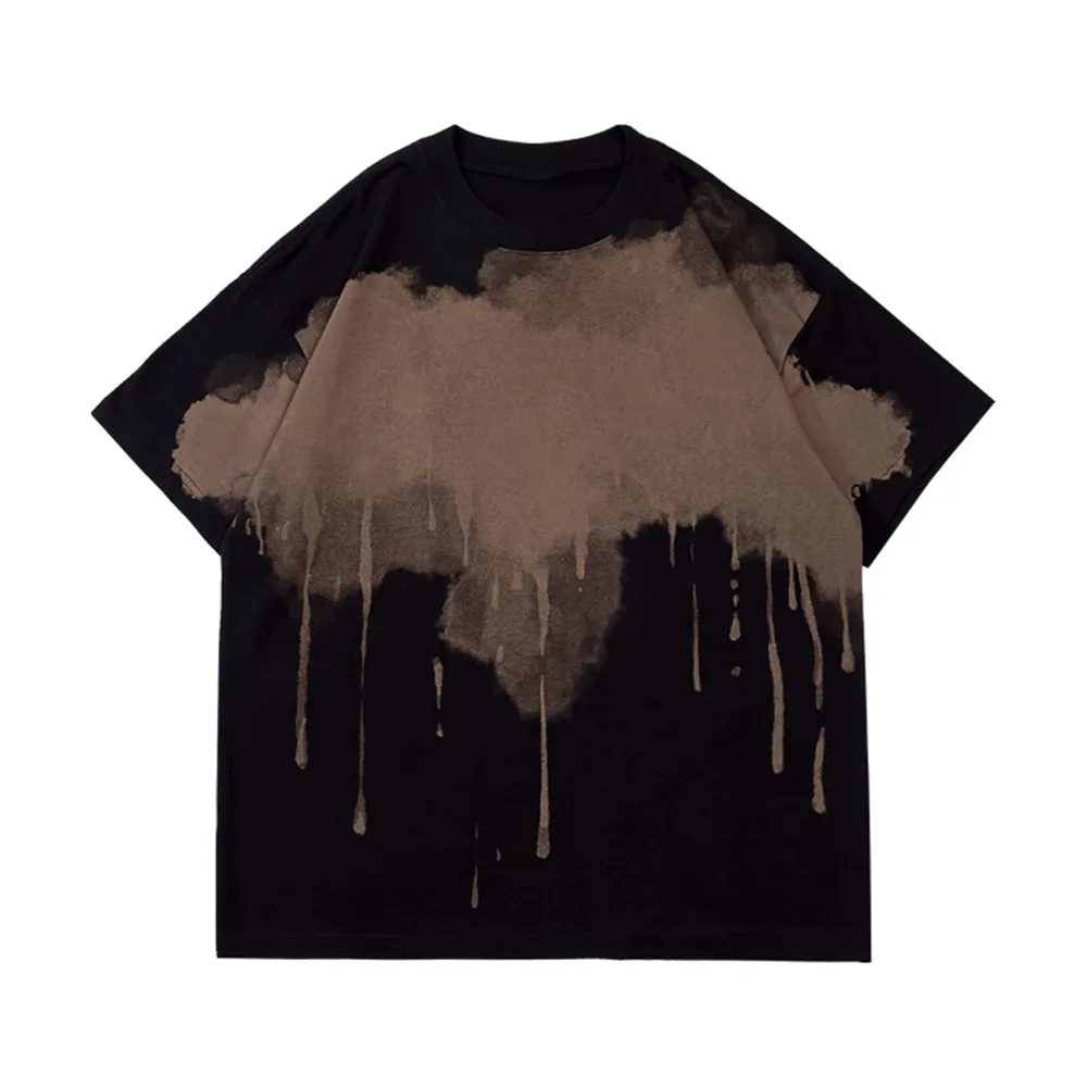 Men Wash Vintage Tshirt 100% Cotton Oversized T Shirt Custom Vintage Plus Size Men's Graphic T-shirt