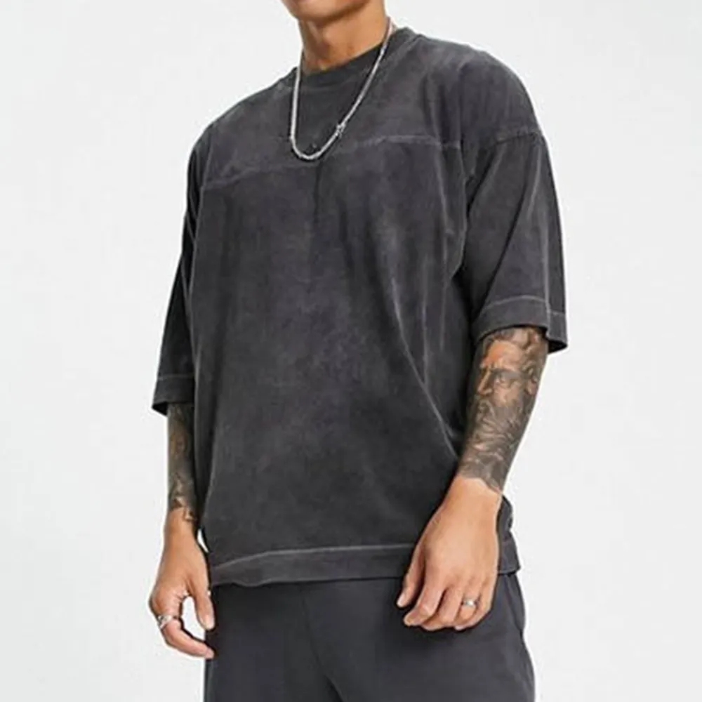Men Wash Vintage Tshirt 100% Cotton Oversized T Shirt Custom Vintage Plus Size Men's Graphic T-shirt