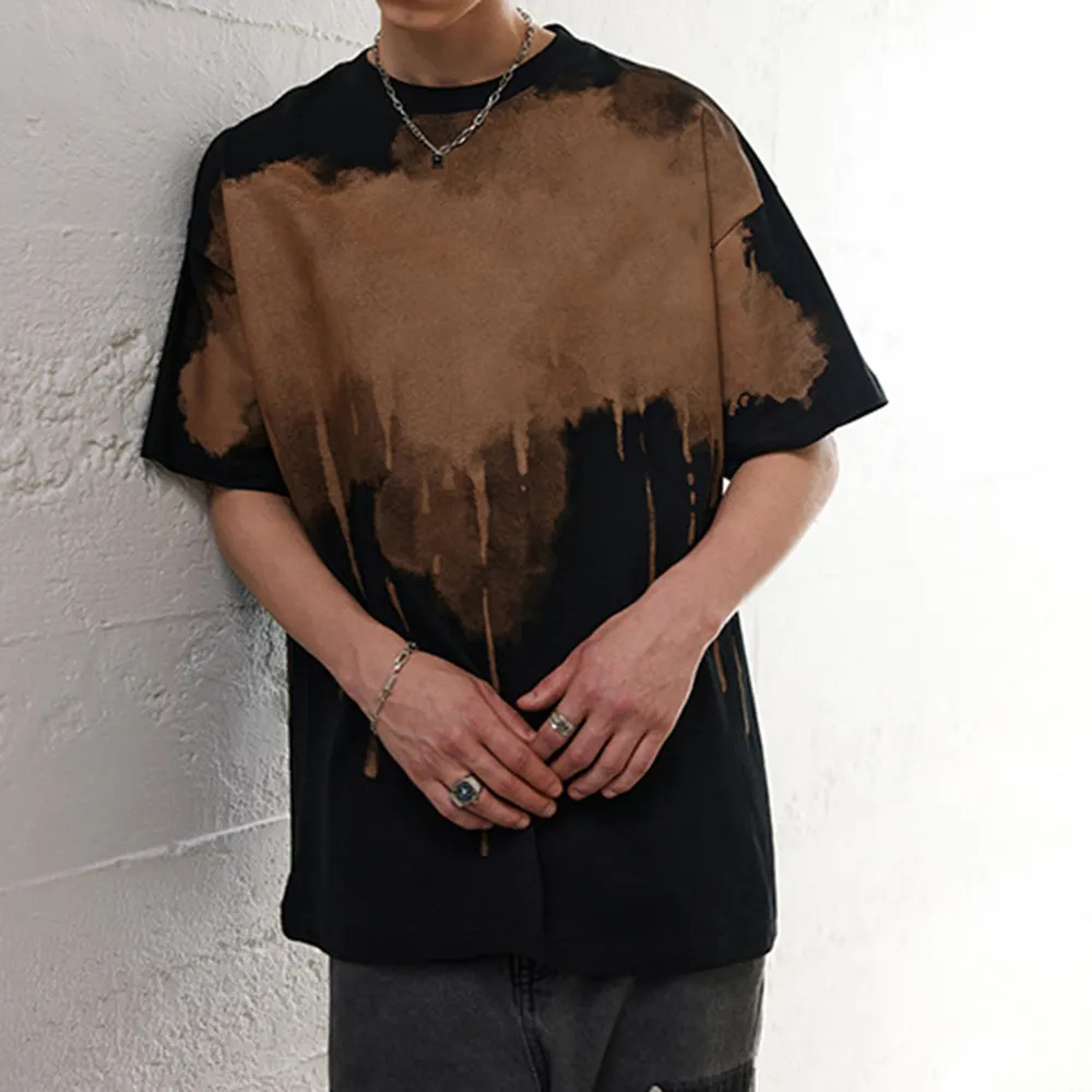 Men Wash Vintage Tshirt 100% Cotton Oversized T Shirt Custom Vintage Plus Size Men's Graphic T-shirt