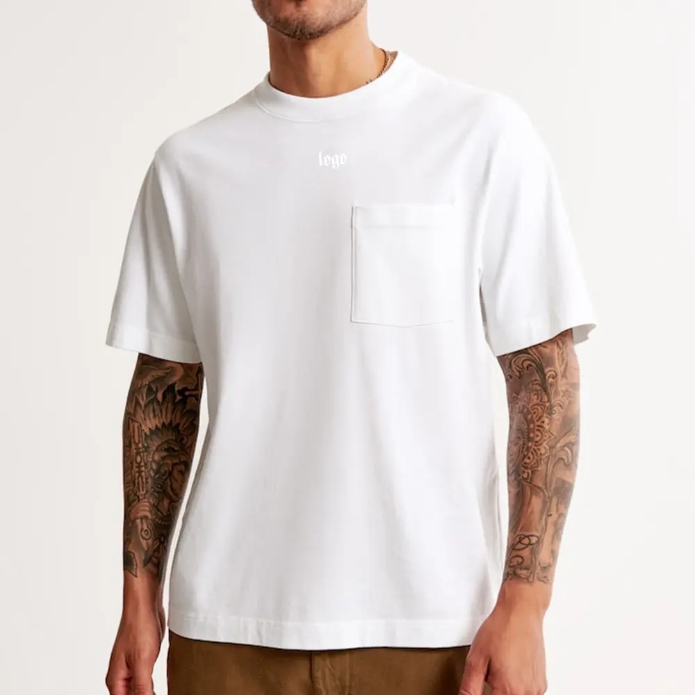 Custom Sports T Shirt For Men Cotton Polyester T-shirt Print Sleeve With Pocket Muscle Fitness Men's T-shirts