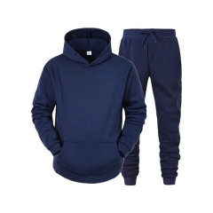 Men's Fashion Solid Color Tracksuits 2 Piece Set Casual Long Sleeve Hooded Athletic Jogging Sweatsuit Custom Jogging Suit