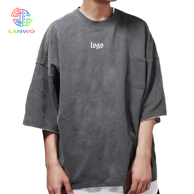 100% Cotton Running T-shirt 280gsm Heavyweight Oversized Printed T Shirts Plus Size Men's Custom Graphic T Shirts