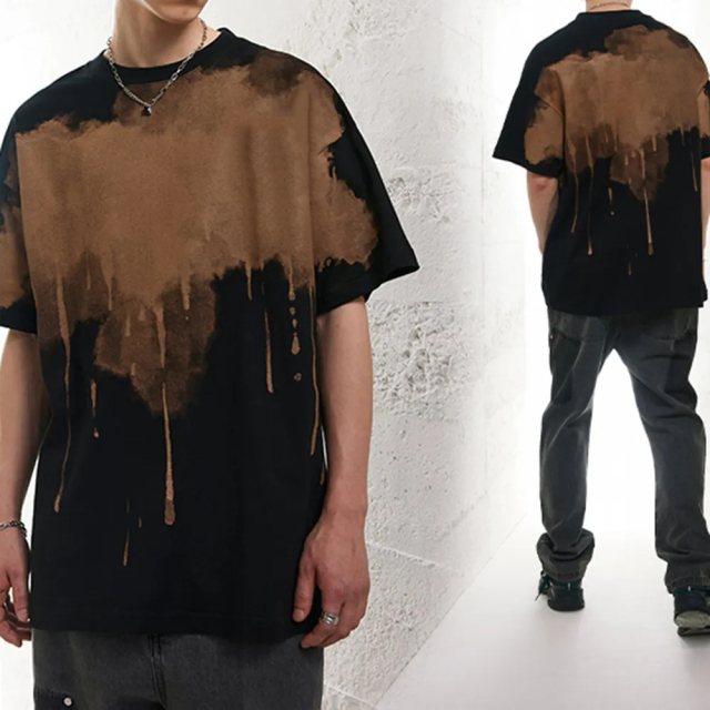 Men Wash Vintage Tshirt 100% Cotton Oversized T Shirt Custom Vintage Plus Size Men's Graphic T-shirt