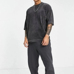 Men Wash Vintage Tshirt 100% Cotton Oversized T Shirt Custom Vintage Plus Size Men's Graphic T-shirt