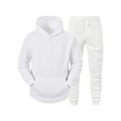 Men's Fashion Solid Color Tracksuits 2 Piece Set Casual Long Sleeve Hooded Athletic Jogging Sweatsuit Custom Jogging Suit