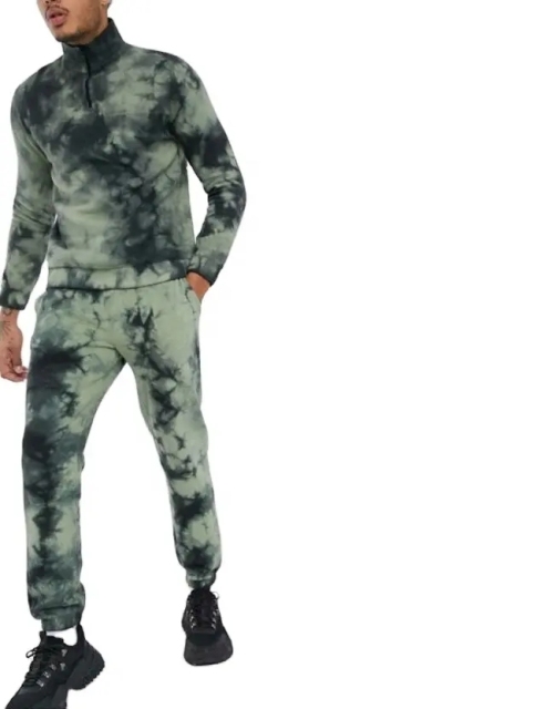 2023 Custom Logo Mens Tie Dye Sweat Suits Tye Dye Sweatsuit 2 Piece Set Tracksuit