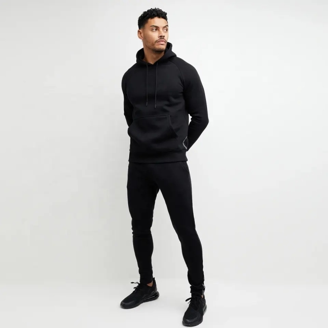 Latest Design Custom Luxury Jogger Set Knit Cotton Hooded Sport Swear Male Joggers Set