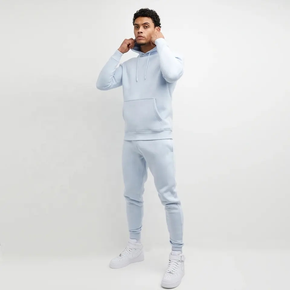 Latest Design Custom Luxury Jogger Set Knit Cotton Hooded Sport Swear Male Joggers Set