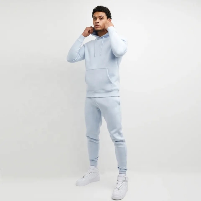 Latest Design Custom Luxury Jogger Set Knit Cotton Hooded Sport Swear Male Joggers Set