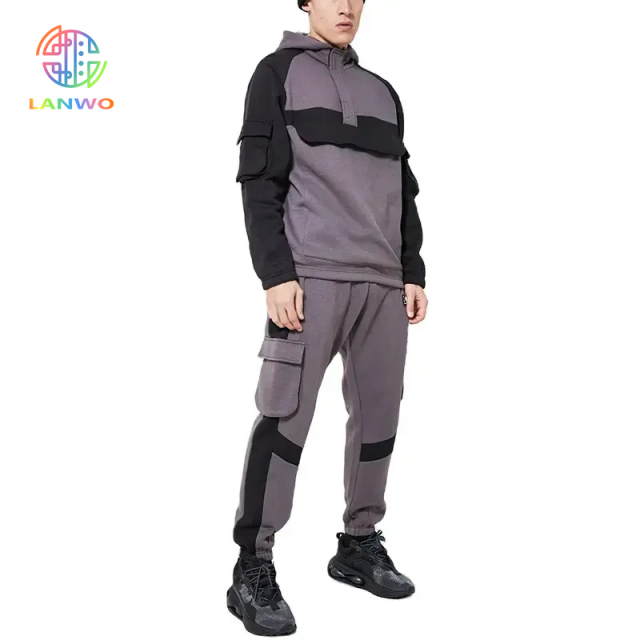 Wholesale Training Jogging Sweatsuits Unisex Cargo Tracksuit Heavyweight Mens Sweatpants And Hoodie Set Custom Logo Tracksuit