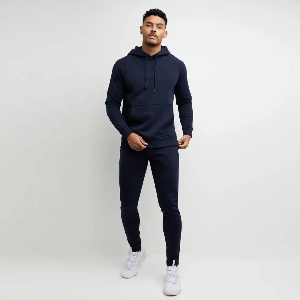 Latest Design Custom Luxury Jogger Set Knit Cotton Hooded Sport Swear Male Joggers Set