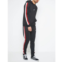 Custom Made Sweatsuit With Side Stripe Sublimated Work Tracksuit /navy Blue Sweat Suit For Men