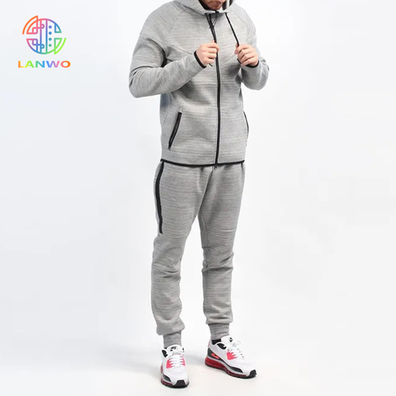 Breathable Cotton Tech Fleece Wholesale Plain Sweat Suits Man Custom Logo Sports Tracksuits