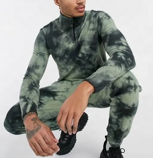2023 Custom Logo Mens Tie Dye Sweat Suits Tye Dye Sweatsuit 2 Piece Set Tracksuit