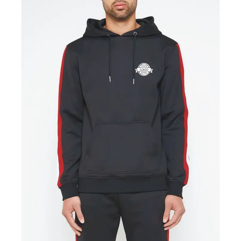 Custom Made Sweatsuit With Side Stripe Sublimated Work Tracksuit /navy Blue Sweat Suit For Men