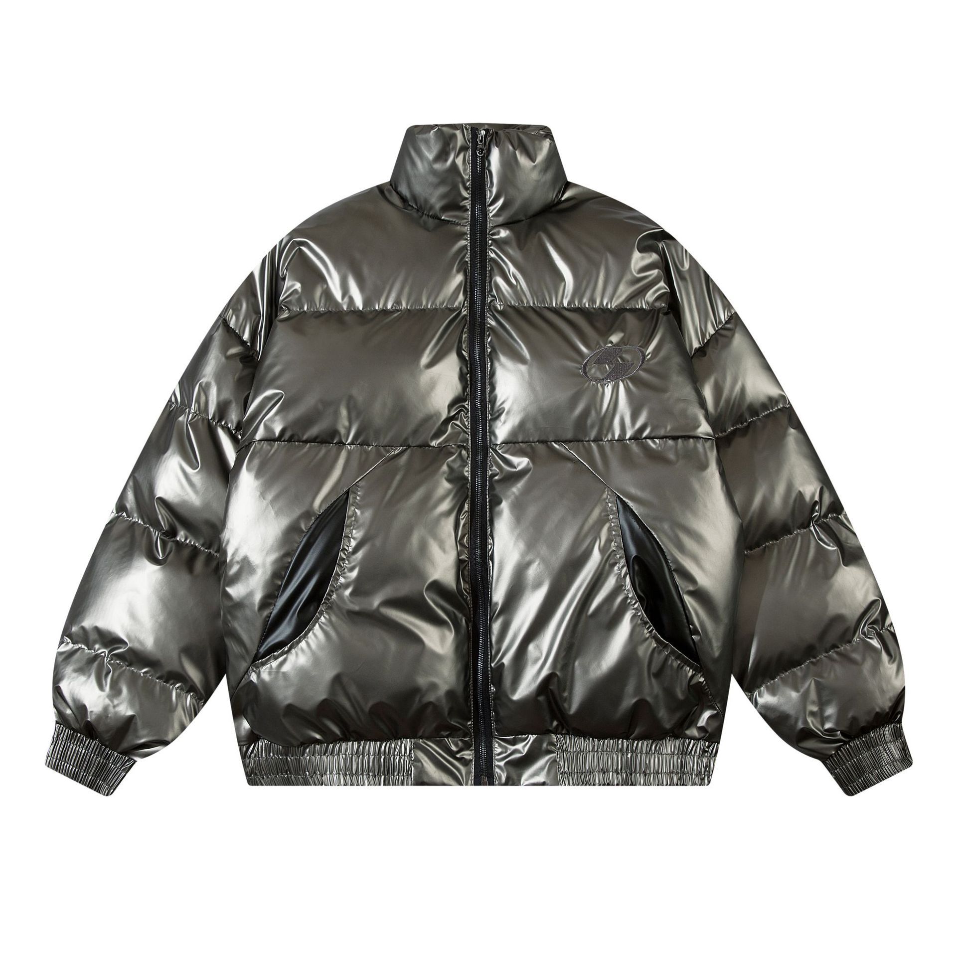 Shiny stand collar down cotton coat men's loose thickened bread coat cotton jacket