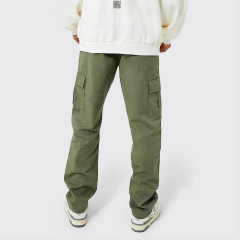 Fashion Casual Custom Straight Leg Twill Stacked Oversized Camo Cargo Pants Men