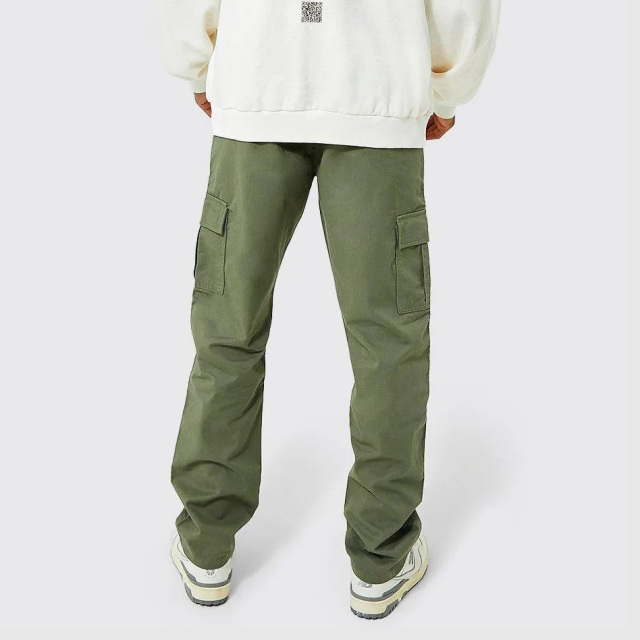 Fashion Casual Custom Straight Leg Twill Stacked Oversized Camo Cargo Pants Men