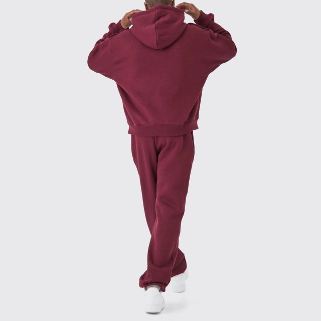 2023 Custom Men's Tracksuit Heavy Weight Cotton Suit Customized Embroidery Logo 3d Stitching Tracksuit For Men