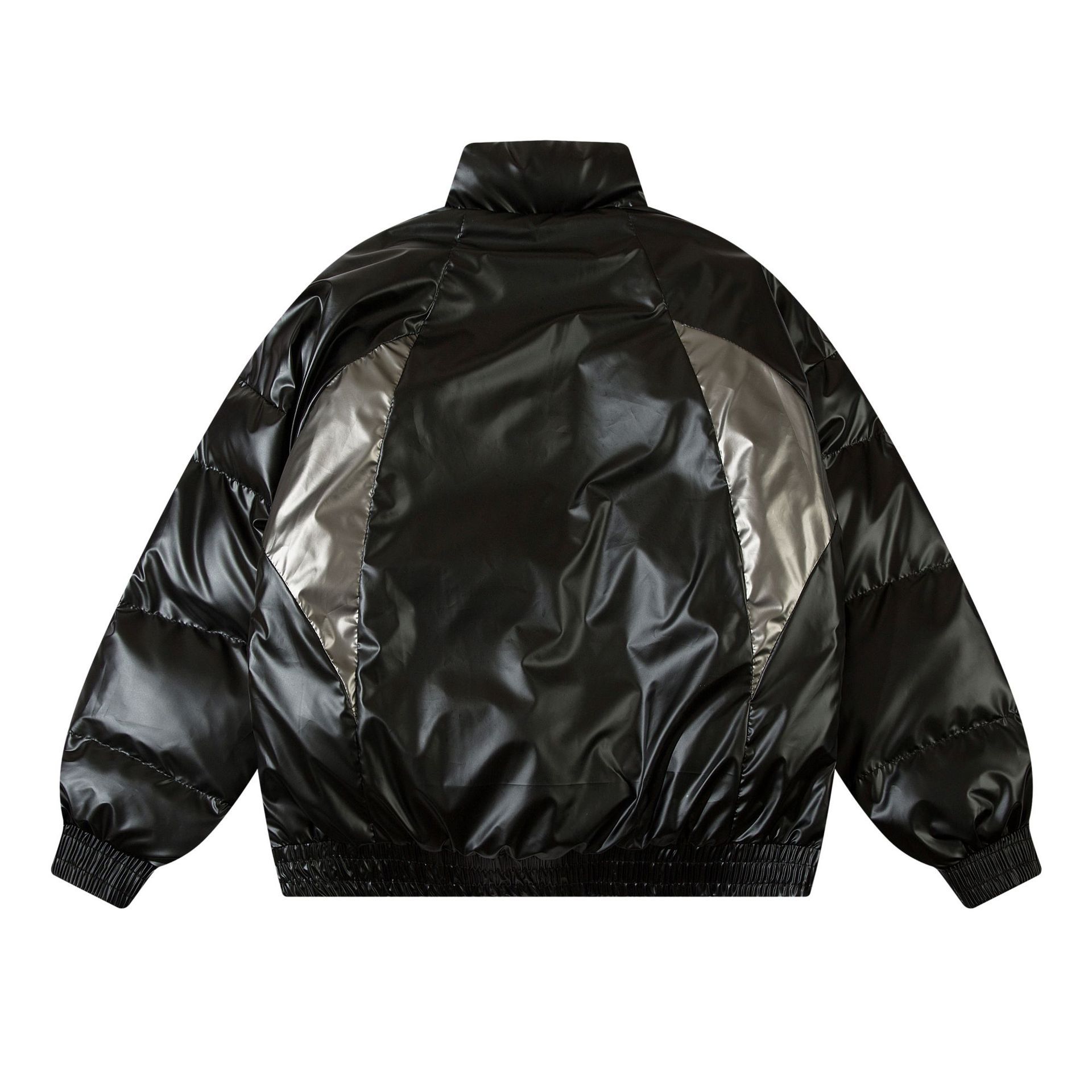 Shiny stand collar down cotton coat men's loose thickened bread coat cotton jacket