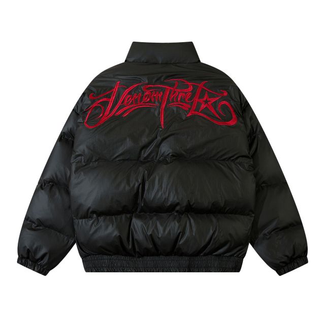 Original three-dimensional laminated full leather silhouette thickened down jacket men's winter loose jacket