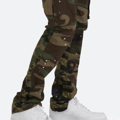 High Quality Men Bulk Wholesale Custom Camo Camouflage Cargo Pant Streetwear Bootcut Cargo Pants Mens