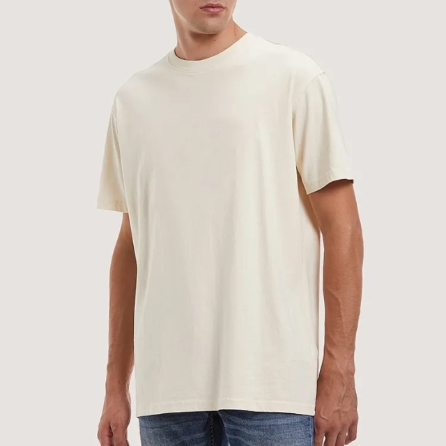 Men's 100% Cotton Blank T Shirts High Quality Custom Logo Design Drop Shoulder Oversized Casual T-shirt For Men