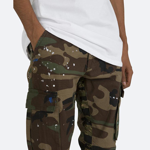 High Quality Men Bulk Wholesale Custom Camo Camouflage Cargo Pant Streetwear Bootcut Cargo Pants Mens