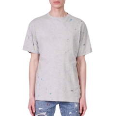 Street Style Custom Logo Desgin Men's 100% Cotton T-shirt Blank Oversized Drop Shoulder Ribbed Crewneck T-shirt For Men