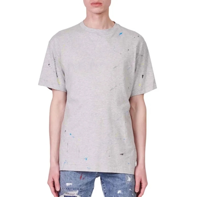 Street Style Custom Logo Desgin Men's 100% Cotton T-shirt Blank Oversized Drop Shoulder Ribbed Crewneck T-shirt For Men