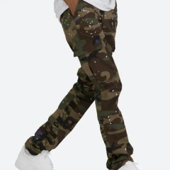 High Quality Men Bulk Wholesale Custom Camo Camouflage Cargo Pant Streetwear Bootcut Cargo Pants Mens